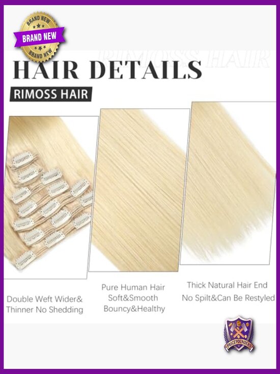 Clip in Hair Extensions Real Human Hair - 130g 14 inch 7pcs Straight Premium main image 6